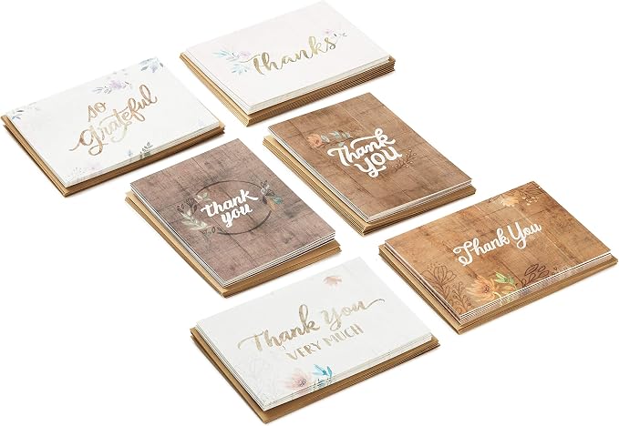 Hallmark Thank You Cards and Birthday Cards Assortment (68 Cards with Envelopes)