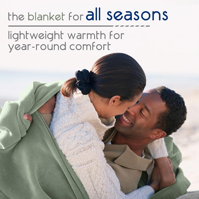 Vellux Original Blanket, Queen Size, 90x90, Sage Green | Soft Nylon Insulated, Lightweight, Machine Washable, All Season, Pet Friendly, Wont Pill or Lint