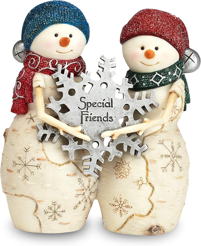 Pavilion Gift Company BirchHeart Snowman Pair, Reads Special Friends, 4.5-Inch, Color Pillow429, Size Pillow429