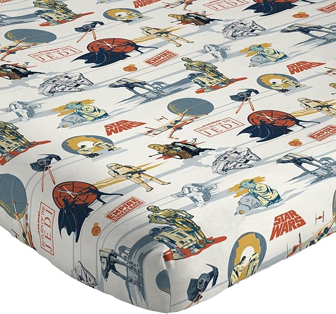 Jay Franco Kids Sheet Set with Fitted, Flat Sheets & Pillow Cover - Ultra-Soft Bedding with Pillowcase for Room Decor, Beige - Star Wars, 4 Piece Queen