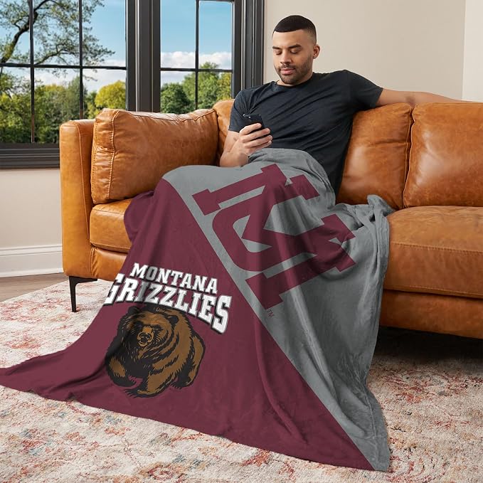 Northwest NCAA Silk Touch Throw Blanket, Ultra Soft Plush Polyester, Lightweight Warm Decorative Fan Gift, 46 x 60 in