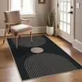 Easy Jute 3x5 Black Rainbow Area Rug,Washable Entryway Rug, Modern Door Carpet,Neutral Non-Slip Outdoor Indoor Farmhouse Rug for Living Room Kitchen Patio Bedroom