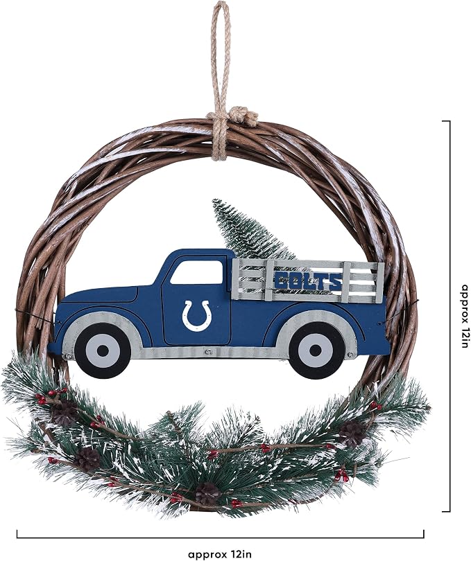 FOCO NFL Unisex-Adult NFL Team Logo Holiday Wreath with Truck