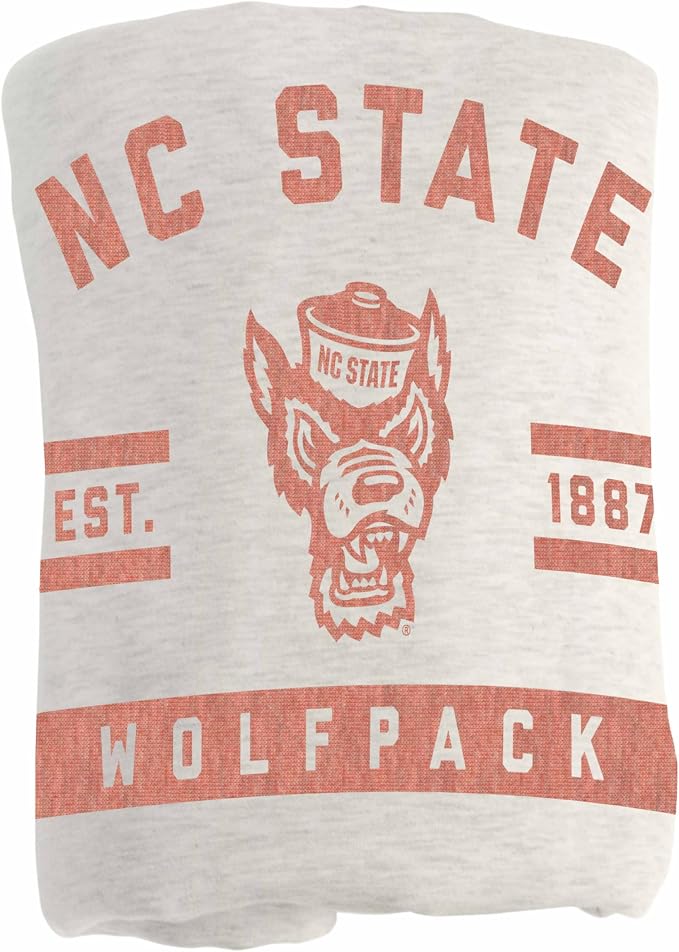 Logo Brands NCAA Sweatshirt Blanket - Officially Licensed Soft Throw Blanket for Fans, Cozy Game Day Blanket, Vintage-Style, Great Gift for Students & Alumni