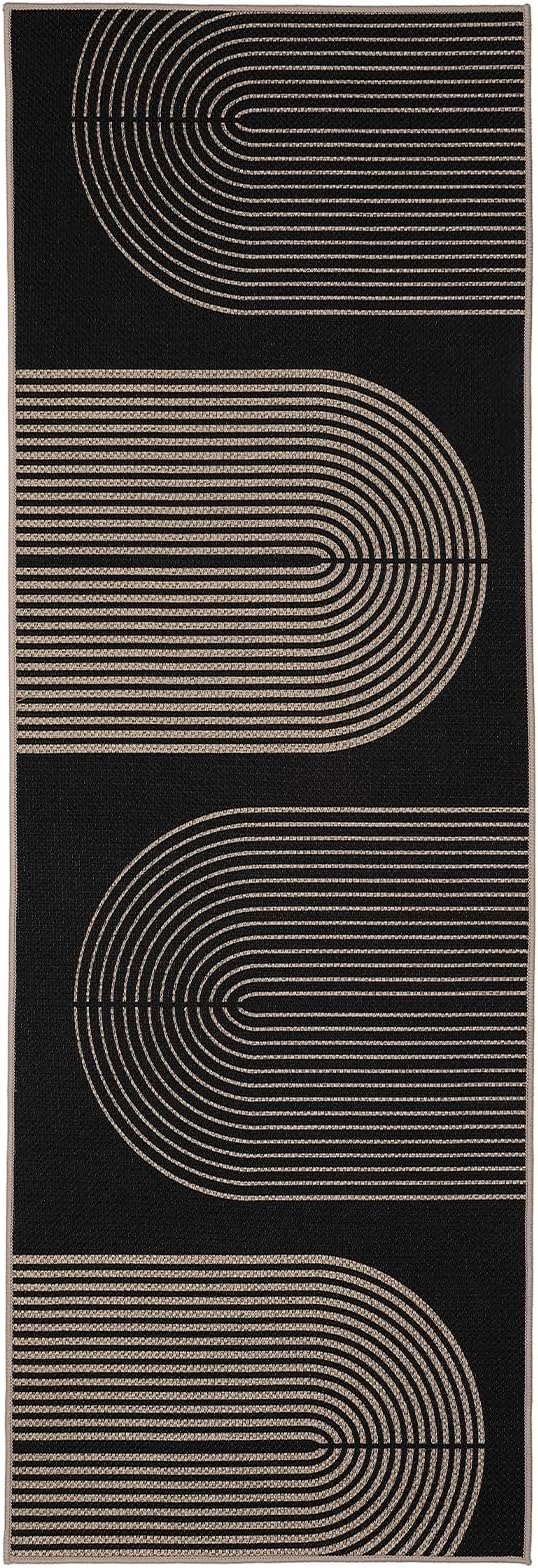 GarveeHome Modern Rainbow Easy Jute Runner Rug, 2x8 Runner Rug for Hallways - Non-Slip Indoor Outdoor Carpet, Washable for High Traffic Laundry Room, Kitchen, Entryway