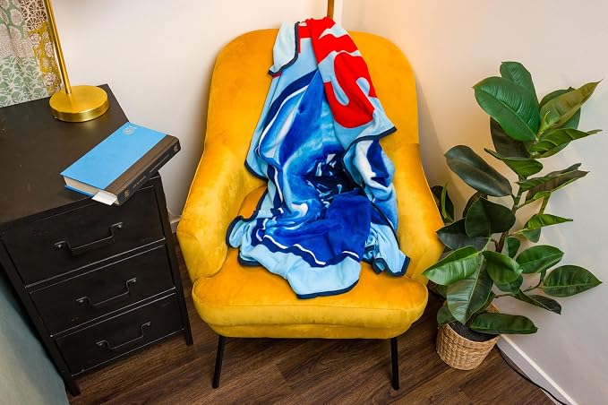 Silver Buffalo Jaws Need a Bigger Boat, Fleece Throw Blanket, 45x60in | Soft and Cozy, 180 GSM