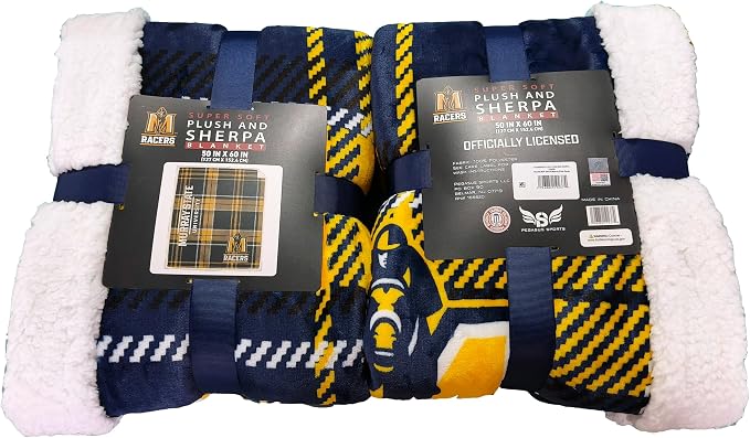 NCAA Murray State Racers Playmaker Plaid Ultra Cozy Sherpa Throw