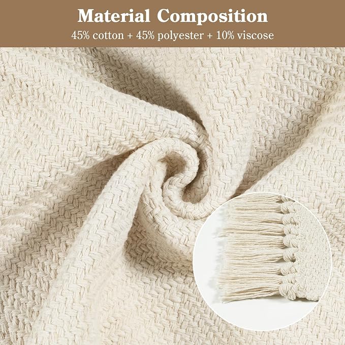 Collive 2' x 4.3' Indoor Outdoor Rug, Modern Farmhouse Kitchen Runner Rugs Hand-Woven Bathroom Rugs, Boho Washable Entry Carpet White Reversible Front Door Mats for Laundry Bedroom Porch Decor