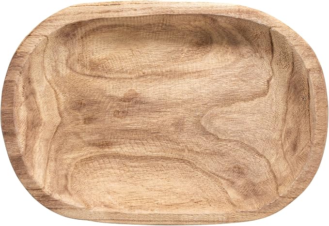 Bloomingville Hand-Carved Paulownia Wood Bowl, Natural