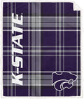 NCAA Kansas State Wildcats Playmaker Plaid Ultra Cozy Sherpa Throw