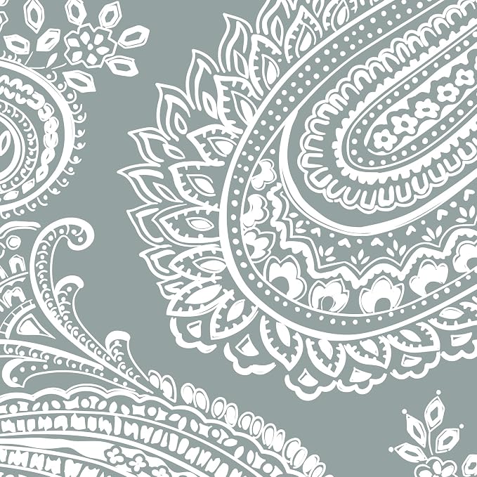 Fleece Plush Shimmer Throw Blanket, Cloud Gray Paisley, 80 X 50