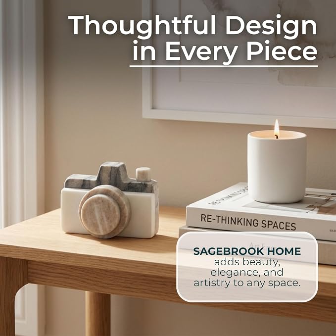 Sagebrook Home 5-Inch Multi Marble Camera Decorative Object