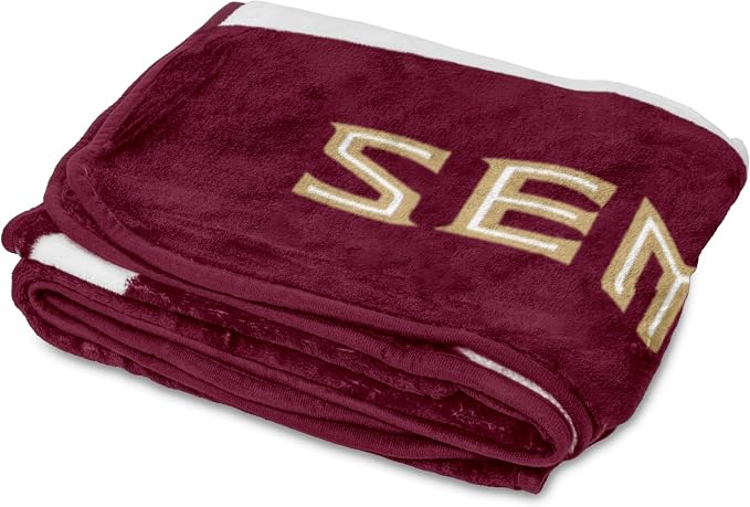 Logo Brands NCAA Raschel Throw Blanket – 50 x 60 Soft Fleece Blanket, Officially Licensed Collegiate Design, Cozy Throw for Tailgating, Game Day, & Home Décor