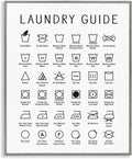 'Minimal Laundry Guide Chart'| Framed Giclee Art | Stupell Industries | Gray, 11 x 14 Inches, Easy to Hang and Sturdy, Made in USA, by Lettered and Lined