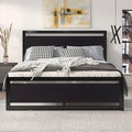 SHA CERLIN Heavy Duty Full Size Bed Frame with Modern Headboard, Black | Platform Metal Base with Square Footboard and 13 Strong Slats Support, No Box Spring Needed
