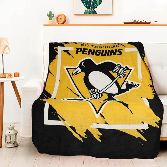 Northwest NHL Pittsburgh Penguins Micro Raschel Throw Blanket, 46" x 60", Dimensional