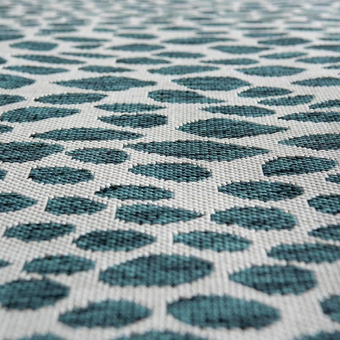 Unique Loom Jill Zarin Outdoor Collection Area Rug - Cape Town (7' 10' x 10' Oval, Teal/ Ivory)