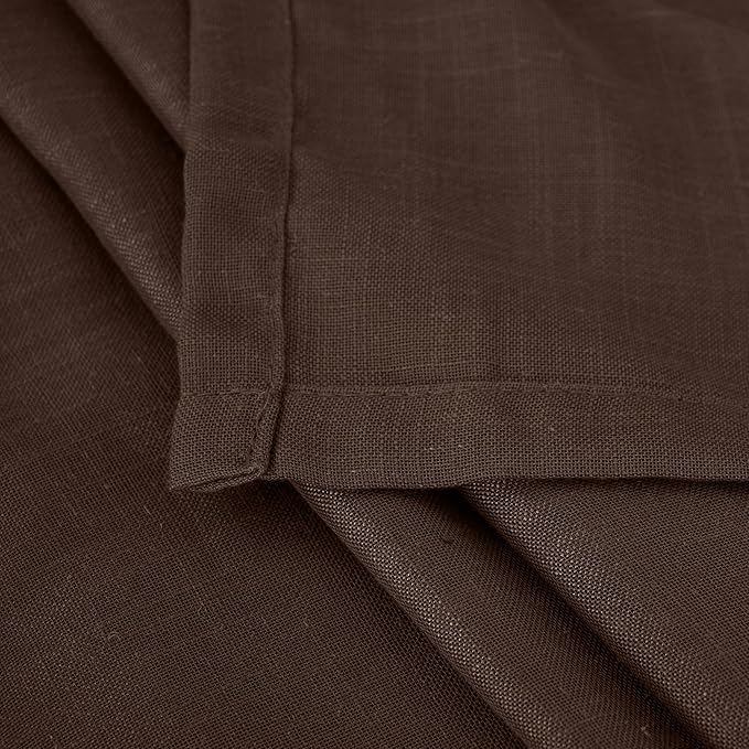 BGment Extra Long 108 Inch Length Curtains for Living Room Windows, Linen Brown Drapes Rustic Country Textured for Farmhouse Bedroom Decor Lightweight Rod Pocket, 2 Panels Set, Each 52 Inch Wide