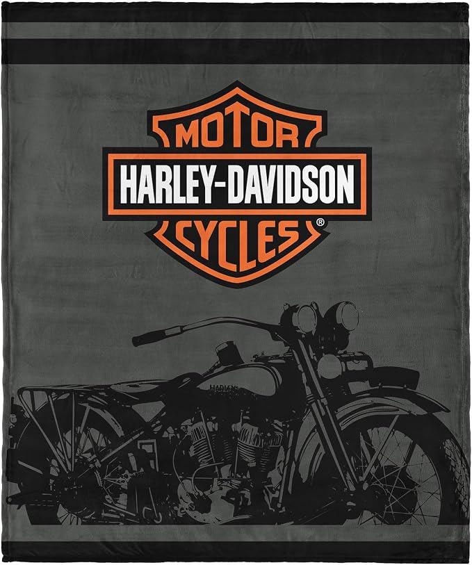 Northwest Harley-Davidson Simple HD Silk Touch Throw Blanket, 46 x 60 in | 100% Polyester, Velvety Feel, Lightweight Warmth, Couch Bed Chair Lounging, Giftable Indoor Comfort