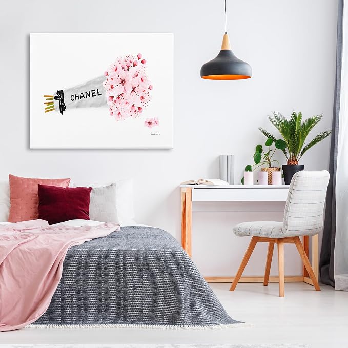 Fashion Cherry Blossoms Glam, 36 x 48 Inch Canvas Wall Art | Stupell Industries · By Amanda Greenwood · Ready to hang · Chic floral accent for living room · bedroom · or office