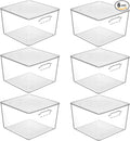 Vtopmart 6 Pack Extra Large Clear Stackable Storage Bins with Lids, 11inch Organizer Bins with Handle for Onions and Potatoes, Plastic Containers for Pantry, Freezer, Kitchen, Closet Organization