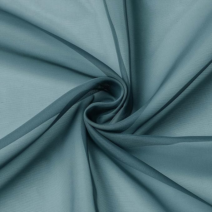 Dusty Blue Valances for Windows, Sheer Curtains 14 Inch Length 2 Pack Kitchen - Image 9