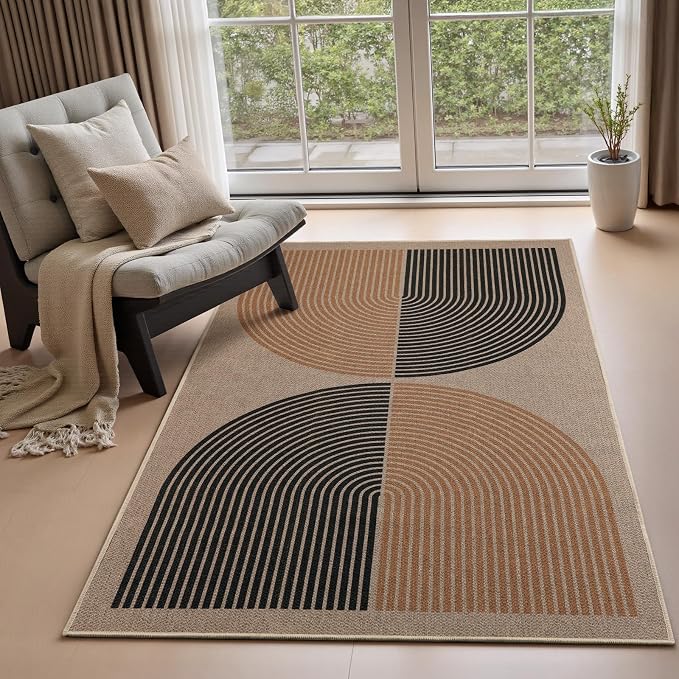 EDIMENS 3x5 Outdoor Rugs Easy Jute Porch Patio Rug Front Door Mat Entryway | Washable Non-Slip Geometric Rugs for Entryway Indoor Outdoor Farmhouse Rug Modern Carpet Area Rug for Living Room Kitchen