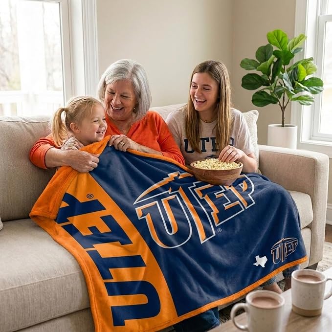 Proformance Home NCAA UTEP Miners Endzone Ultra Soft Tailgate Throw