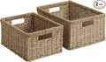 StorageWorks Wicker Storage Baskets,Natural Seagrass Storage Baskets,2-Pack | Seagrass Baskets for Storage,Seagrass Woven Storage Baskets with Built-i Handles,Decorative Woven Baskets for Storage