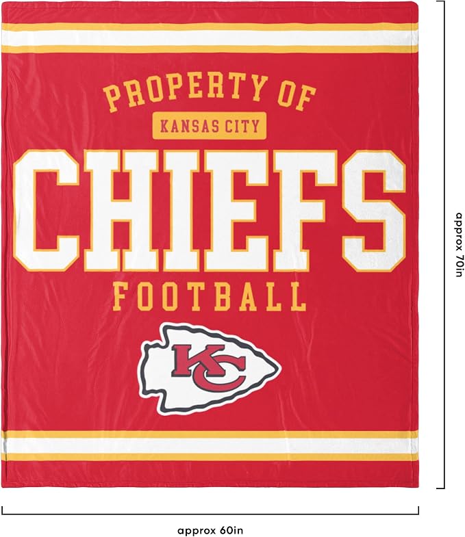FOCO Kansas City Chiefs NFL Team Property Of Sherpa Fleece Blanket