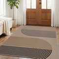 GarveeHome Modern Rainbow Easy Jute 3x5 Patio Rug, Indoor/Outdoor Patio & Entryway Mat, Washable Non-Slip Carpet for Mudroom, Farmhouse Decor, Front Door
