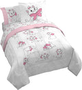 Disney Aristocats Marie Queen Comforter Set 7 Piece Kids Bedding, White | Bed in a Bag, Comforter Sheets Shams Pillowcases, Official Brand, Soft Microfiber, Machine Washable, Girls Gift