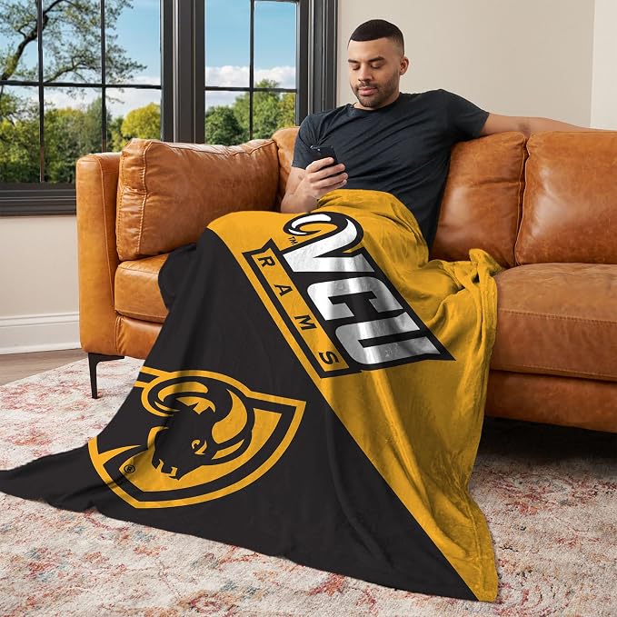 Northwest NCAA Silk Touch Throw Blanket, Ultra Soft Plush Polyester, Lightweight Warm Decorative Fan Gift, 46 x 60 in