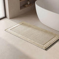 Madison Park Sanctuary 100% Cotton Non-Slip Bath Rug, 24x48 Inch, Natural | Low-Profile Woven Design, Ultra Soft Absorbent & Machine Washable, Ideal for Bathroom Bedroom and Entryway Decor
