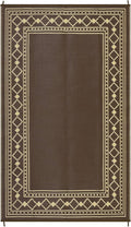 Waterproof Outdoor Rug – 9x12ft Reversible Plastic Straw Patio Carpet, Easy Clean, Non-Slip, Durable – Peony Brown/Coffee – Specification