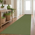 IOHOUZE Washable Exrea Long Hallway Runner Rug 3x16 Non Slip Rubber Backed Kitchen Runner Entryway Runner Indoor, Woven Rugs Floor Carpet for Kitchen Hall Entryway, Olive Green/Earthy Green