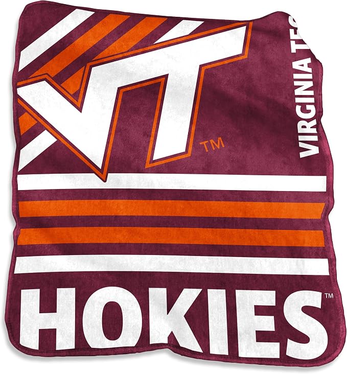Logo Brands NCAA Raschel Throw Blanket – 50 x 60 Soft Fleece Blanket, Officially Licensed Collegiate Design, Cozy Throw for Tailgating, Game Day, & Home Décor