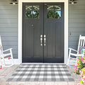 Buffalo Plaid Rug 3x5 Cotton Woven Buffalo Check Rug Grey and White Checkered Outdoor Rug Washable Indoor Outdoor Area Rug Layered Front Door Mats Carpet for Farmhouse Entryway Living Room Bedroom