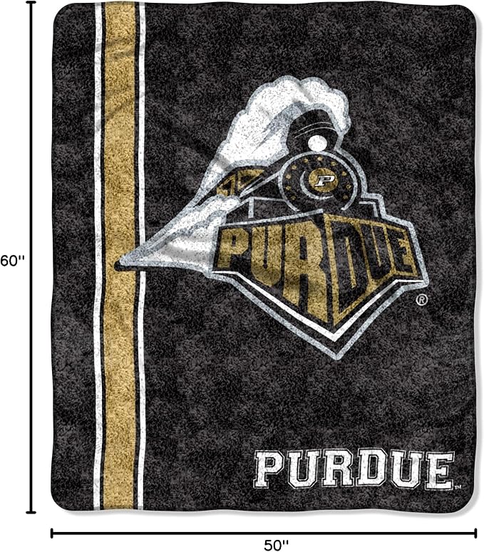 Officially Licensed NCAA Jersey Sherpa on Sherpa Throw Blanket, 50" x 60", Multi Color
