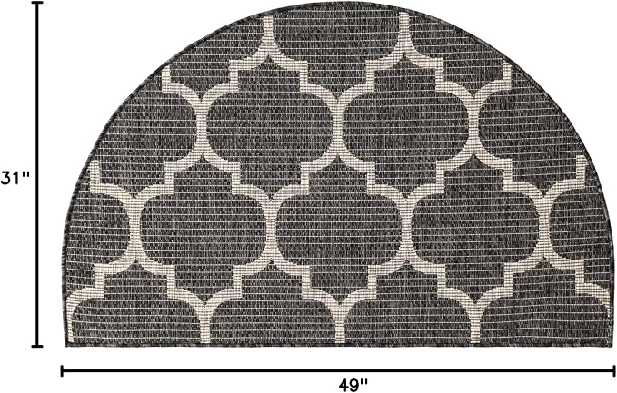 Unique Loom Outdoor Trellis Collection Area Rug (2' 7" x 4' 1" Hearth Black/Ivory)