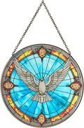 Christian Brands Catholic Inspirational Décor - Stained Glass Window Hanging for Home or Church, 6" Dia, Holy Spirit