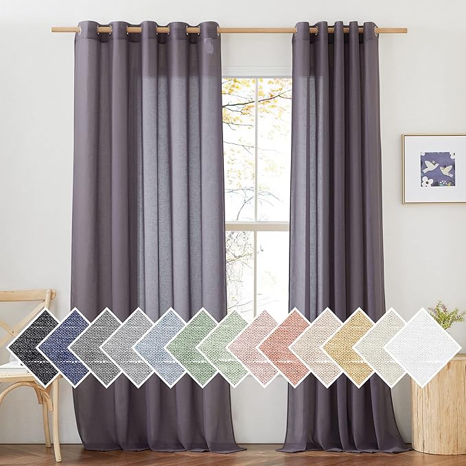 NICETOWN Flax Linen Sheer Curtains by NICETOWN