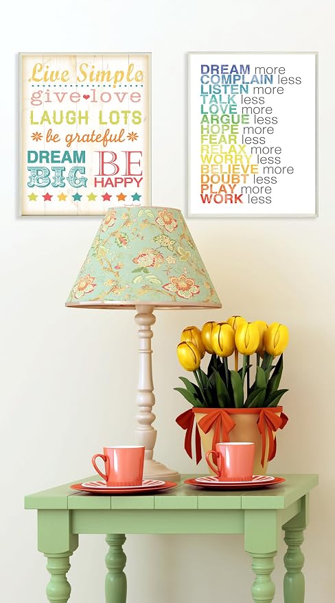 Stupell Industries Home Décor Dream More Typography Wall Plaque, 10 x 0.5 x 15, Proudly Made in USA