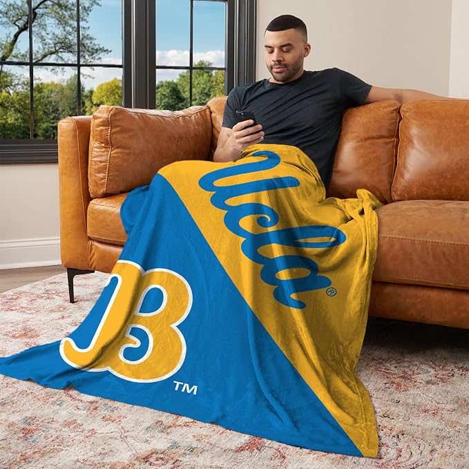 Northwest NCAA Silk Touch Throw Blanket, Ultra Soft Plush Polyester, Lightweight Warm Decorative Fan Gift, 46 x 60 in