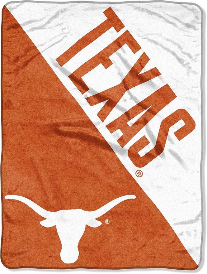NORTHWEST NCAA Texas Longhorns Micro Raschel Throw Blanket – 46 x 60 Inches – Halftone Design (Pack of 6)