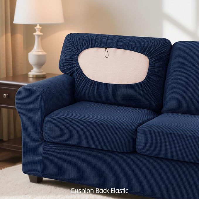 SUBRTEX 5 Pieces Stretch Sofa Slipcover Sets Couch Cover Sets Backrest Cushion Covers Furniture Protector Collection Set for Oversize Sofa Loveseat Chair Slip Covers(Medium, Navy)