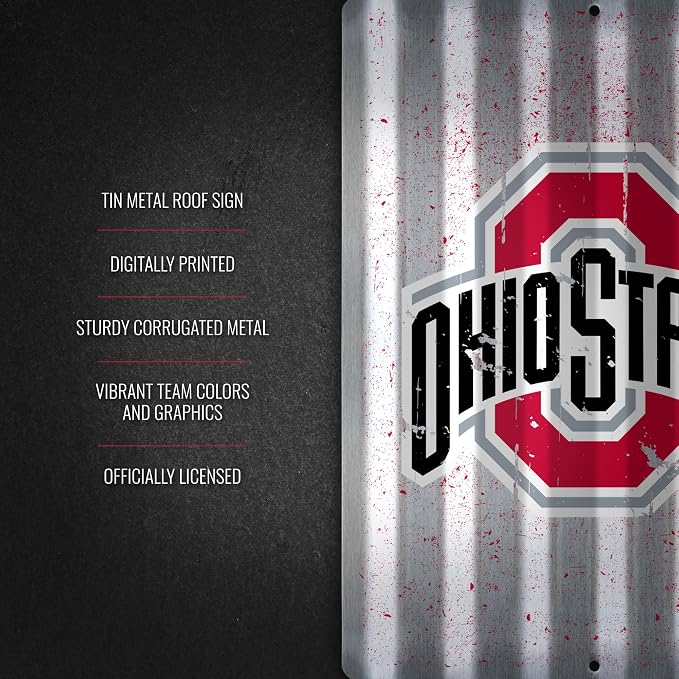 Rico Industries NCAA 12" X 16" Tin Metal Roof Sign