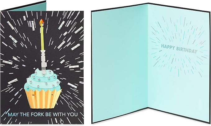 Papyrus Star Wars Birthday Card Assortment, Ewok, Cupcake, and Millennium Falcon (3-Count)