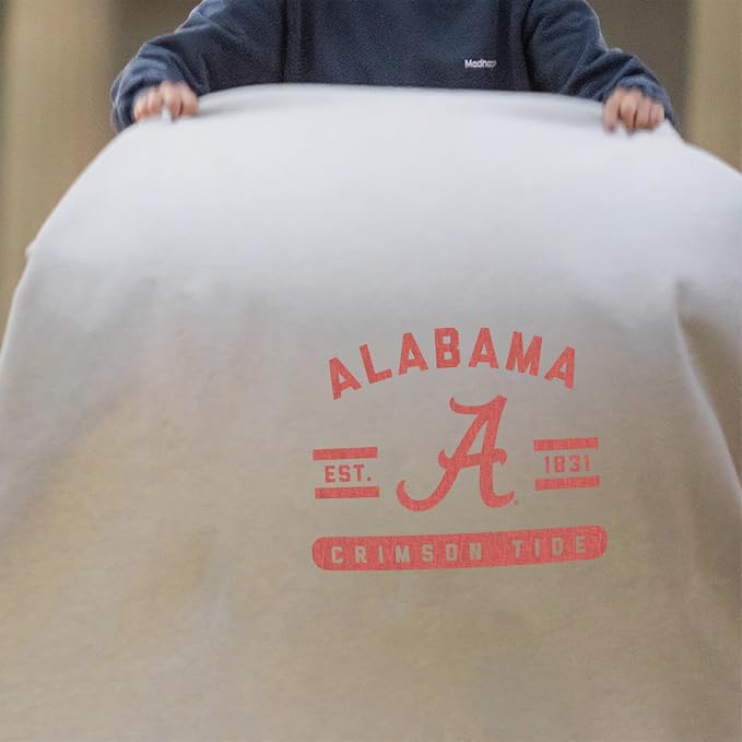 Logo Brands NCAA Sweatshirt Blanket - Officially Licensed Soft Throw Blanket for Fans, Cozy Game Day Blanket, Vintage-Style, Great Gift for Students & Alumni