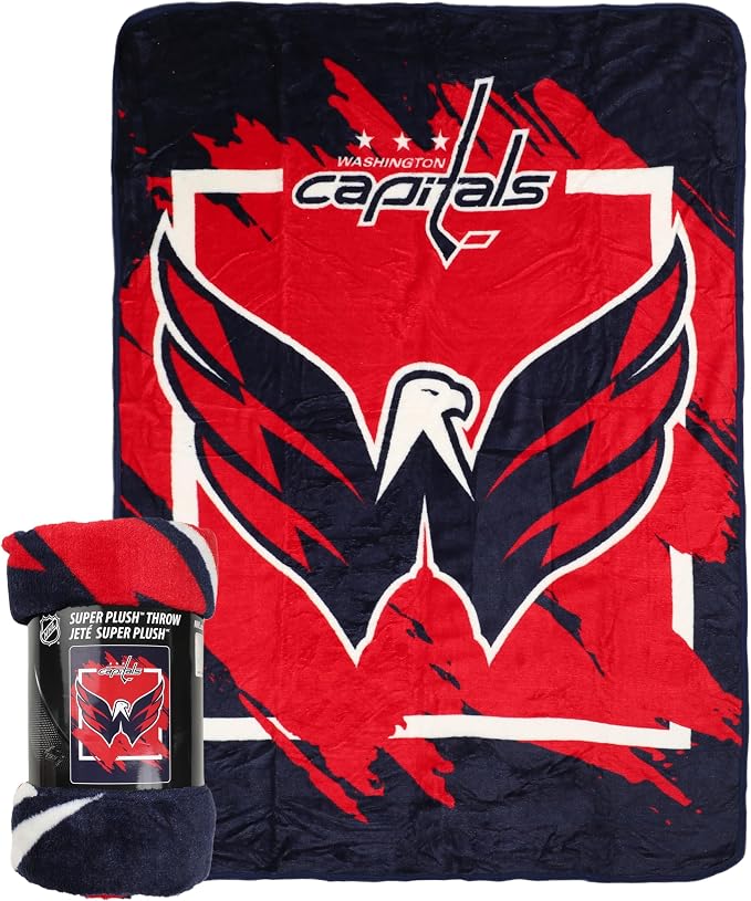 Northwest NHL Washington Capitals Micro Raschel Throw Blanket, 46" x 60", Dimensional